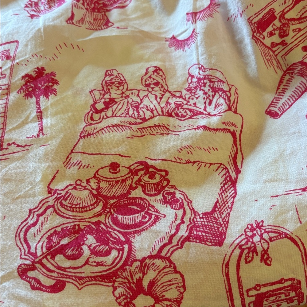 Printfresh with Sean Taylor Pink and White Girls Trip Toile Patterned Shorts 3X - Picture 7 of 7